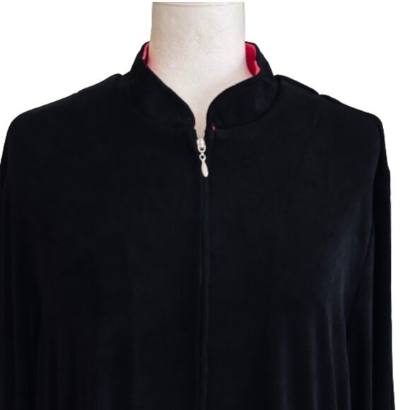 Coldwater Creek Black Zipper Front Slinky Side Pockets Cardigan Jacket Size XL - Picture 4 of 12